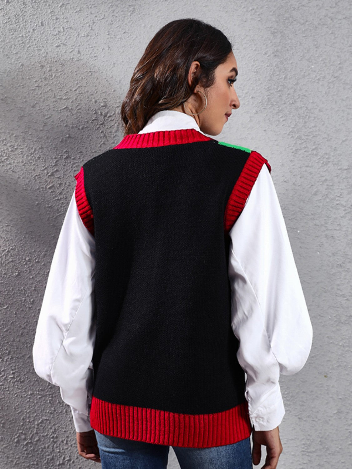 Four Leaf Clover V-Neck Sweater Vest-Angel Casuals