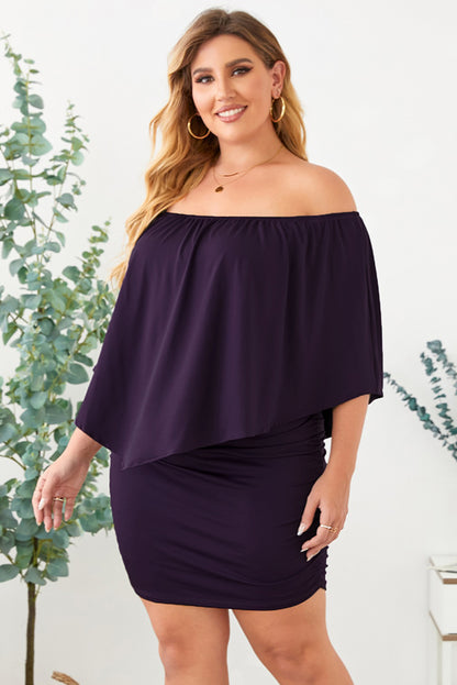 Full Size Off-Shoulder Half Sleeve Dress-Angel Casuals