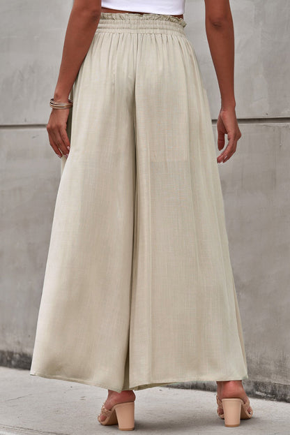 Drawstring Waist Wide Leg Pants-Angel Casuals