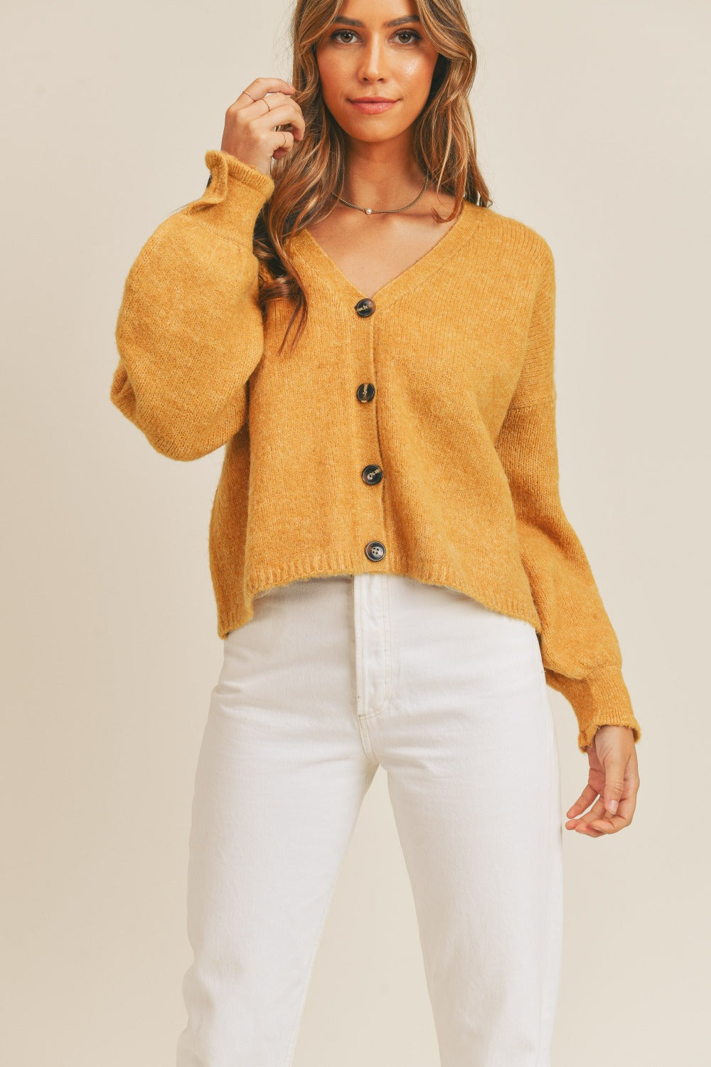 MABLE Long Sleeve Button Down Sweater Cardigan-Angel Casuals