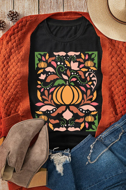 Graphic Round Neck Short Sleeve T-Shirt-Angel Casuals