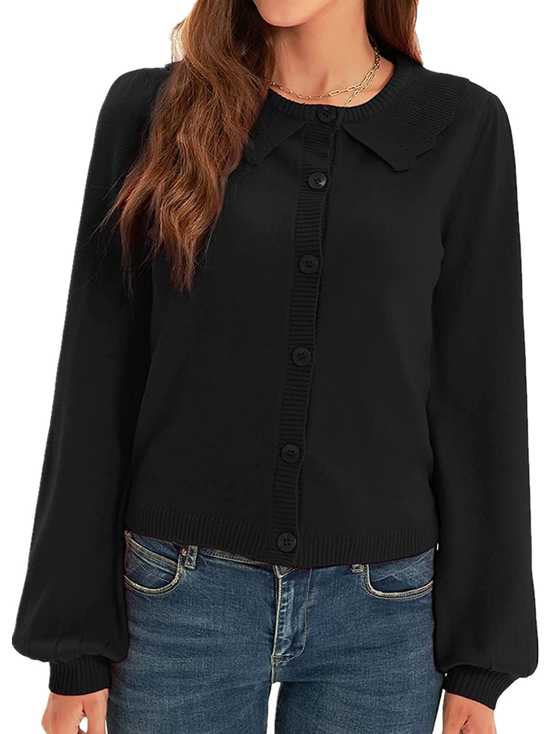 Collared Long Sleeve Button Down Cardigan-Angel Casuals