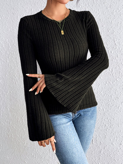 Honey Round Neck Flare Sleeve T-Shirt-Angel Casuals