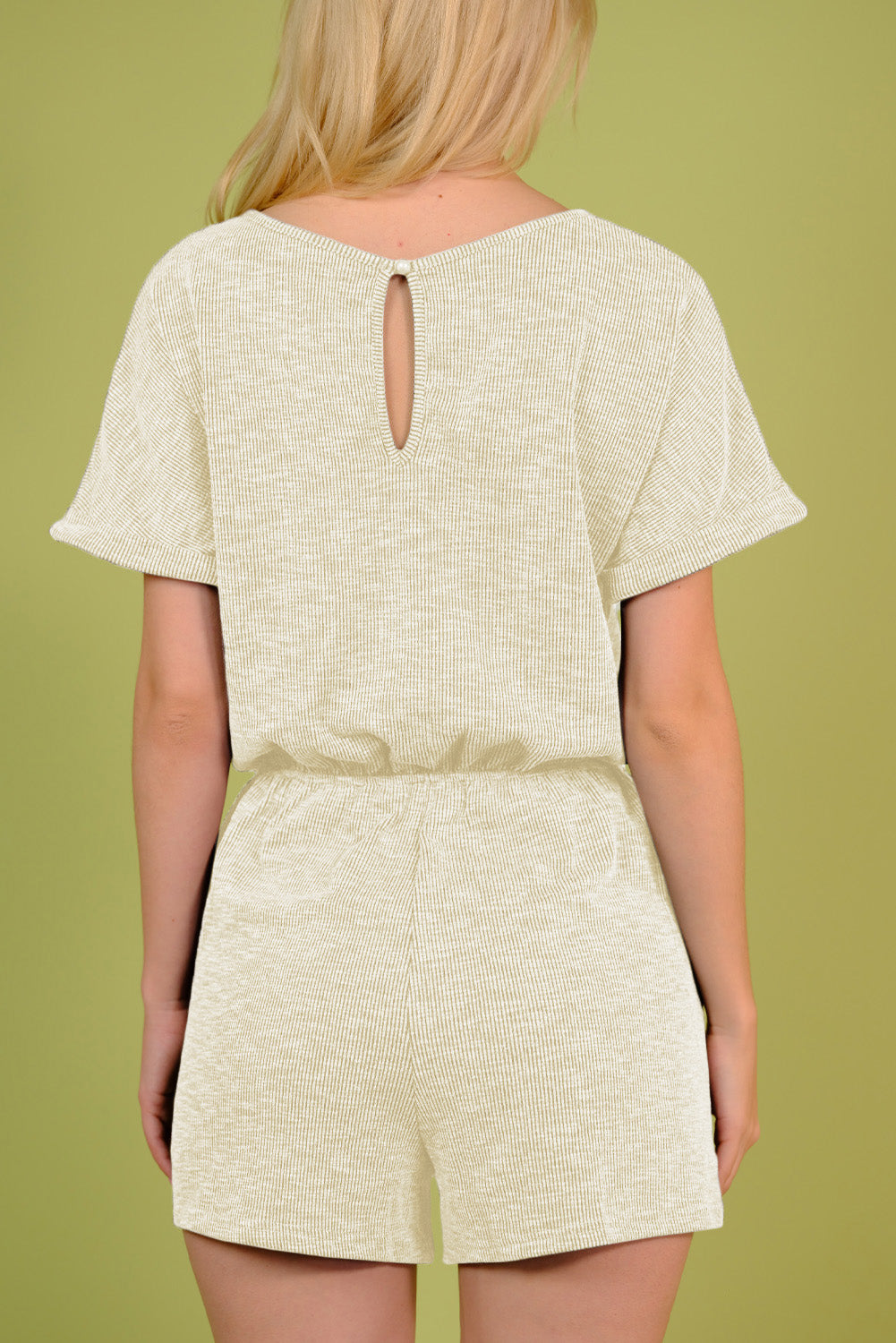 Round Neck Short Sleeve Romper with Pockets-Angel Casuals