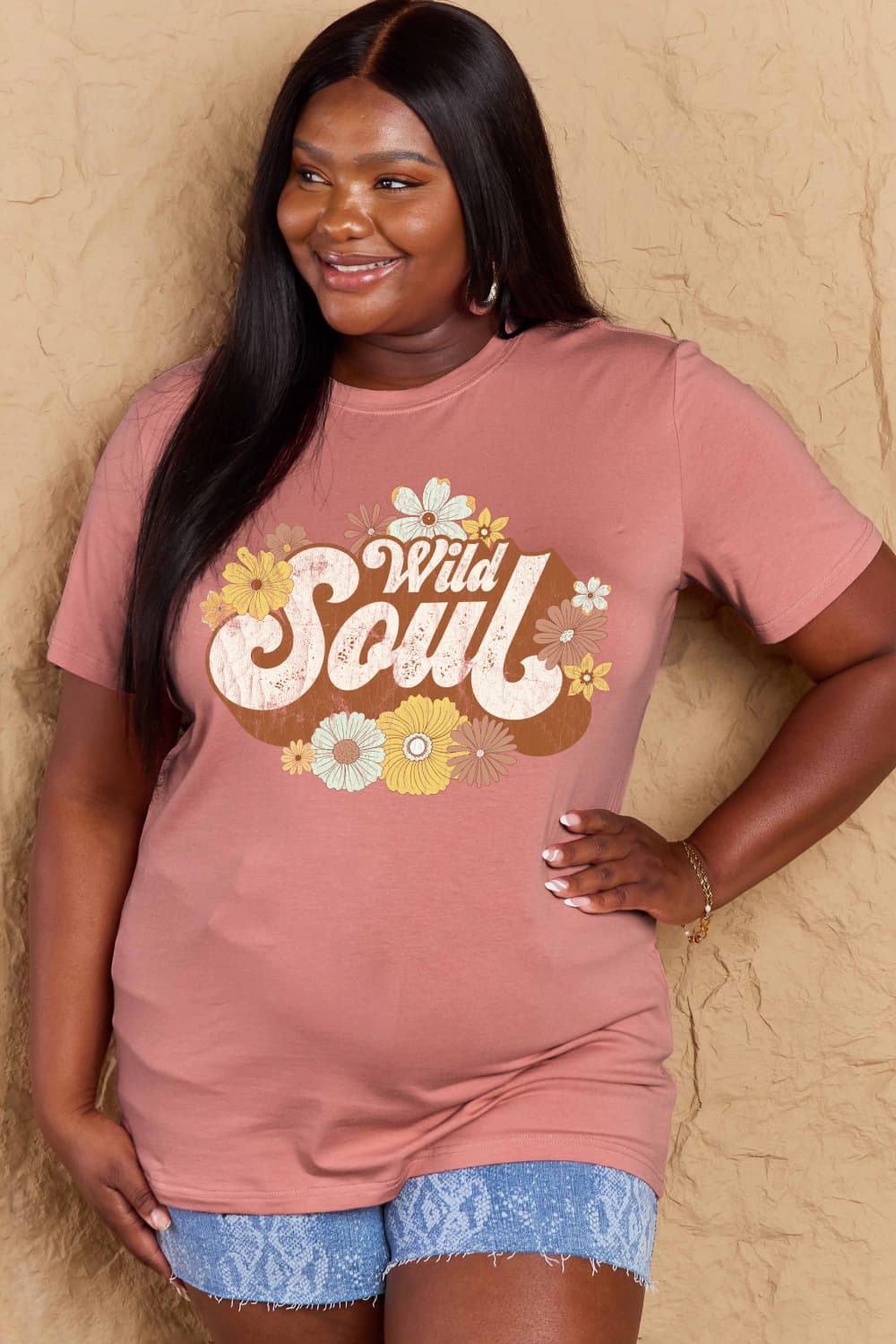 Simply Love Full Size WILD SOUL Graphic Cotton T-Shirt-Angel Casuals