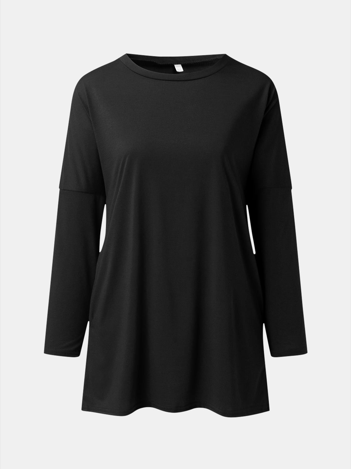 Full Size Round Neck Long Sleeve T-Shirt-Angel Casuals
