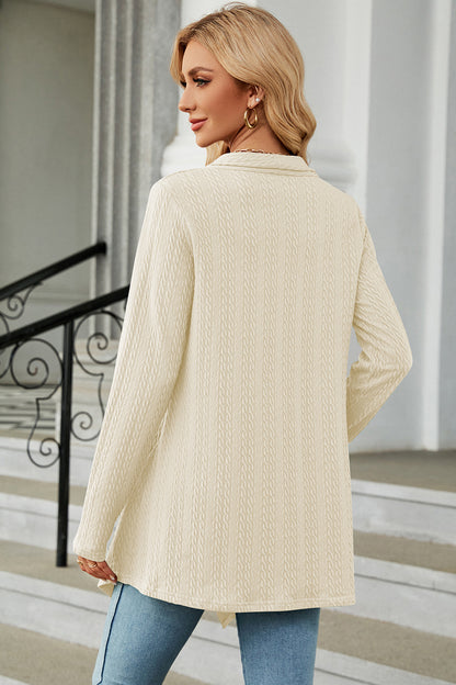 Open Front Long Sleeve Cardigan-Angel Casuals