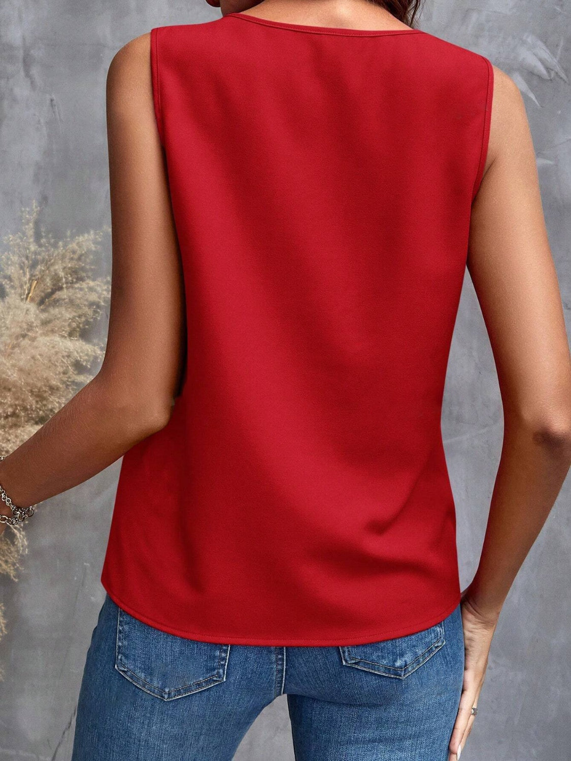 Ruffled V-Neck Tank-Angel Casuals