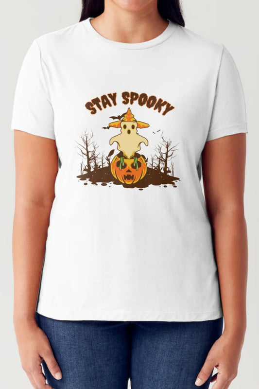 Simply Love Full Size STAY SPOOKY Graphic Round Neck Short Sleeve Tubular T-Shirt-Angel Casuals