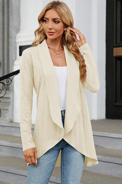 Open Front Long Sleeve Cardigan-Angel Casuals