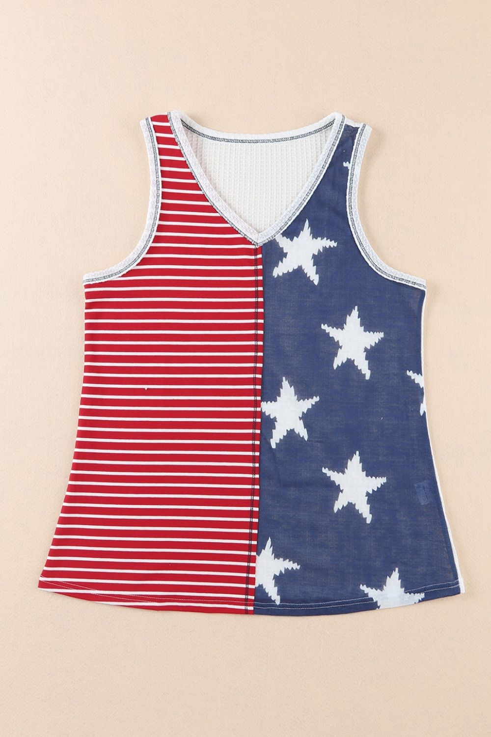 Star and Stripe V-Neck Tank-Angel Casuals