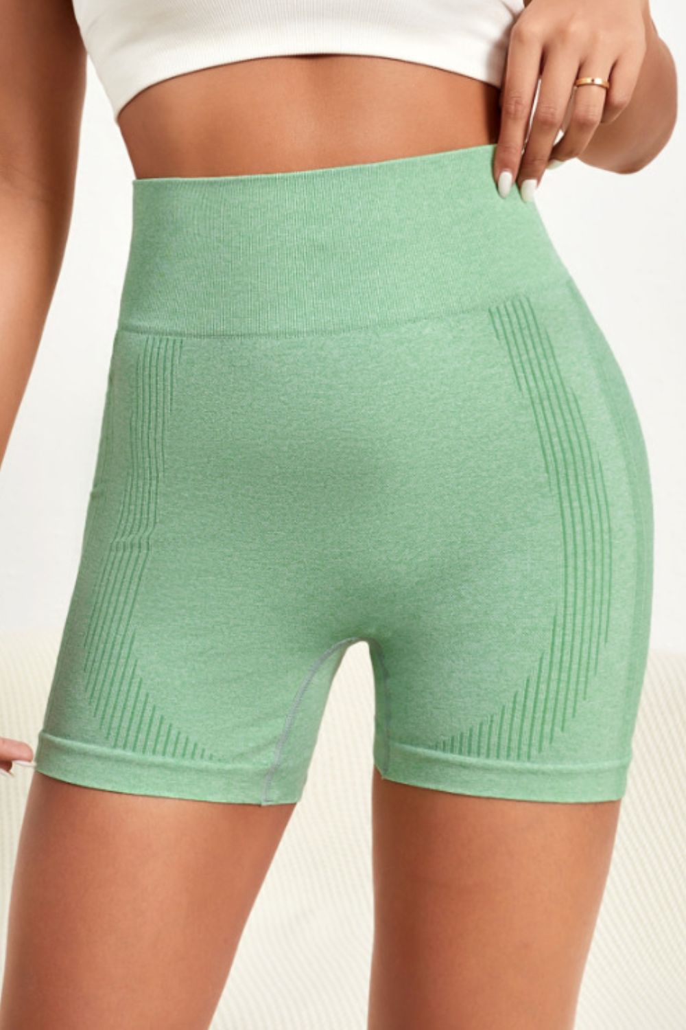 Wide Waistband Slim Fit Active Shorts-Angel Casuals