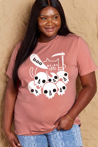 Simply Love Full Size Graphic BOO Cotton T-Shirt-Angel Casuals