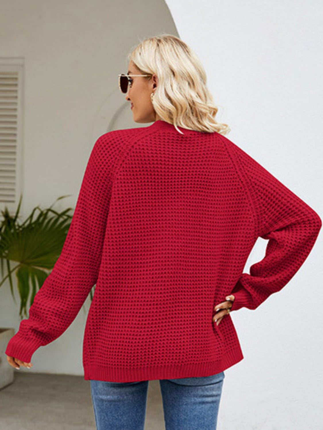 Open Front Raglan Sleeve Pocketed Cardigan-Angel Casuals