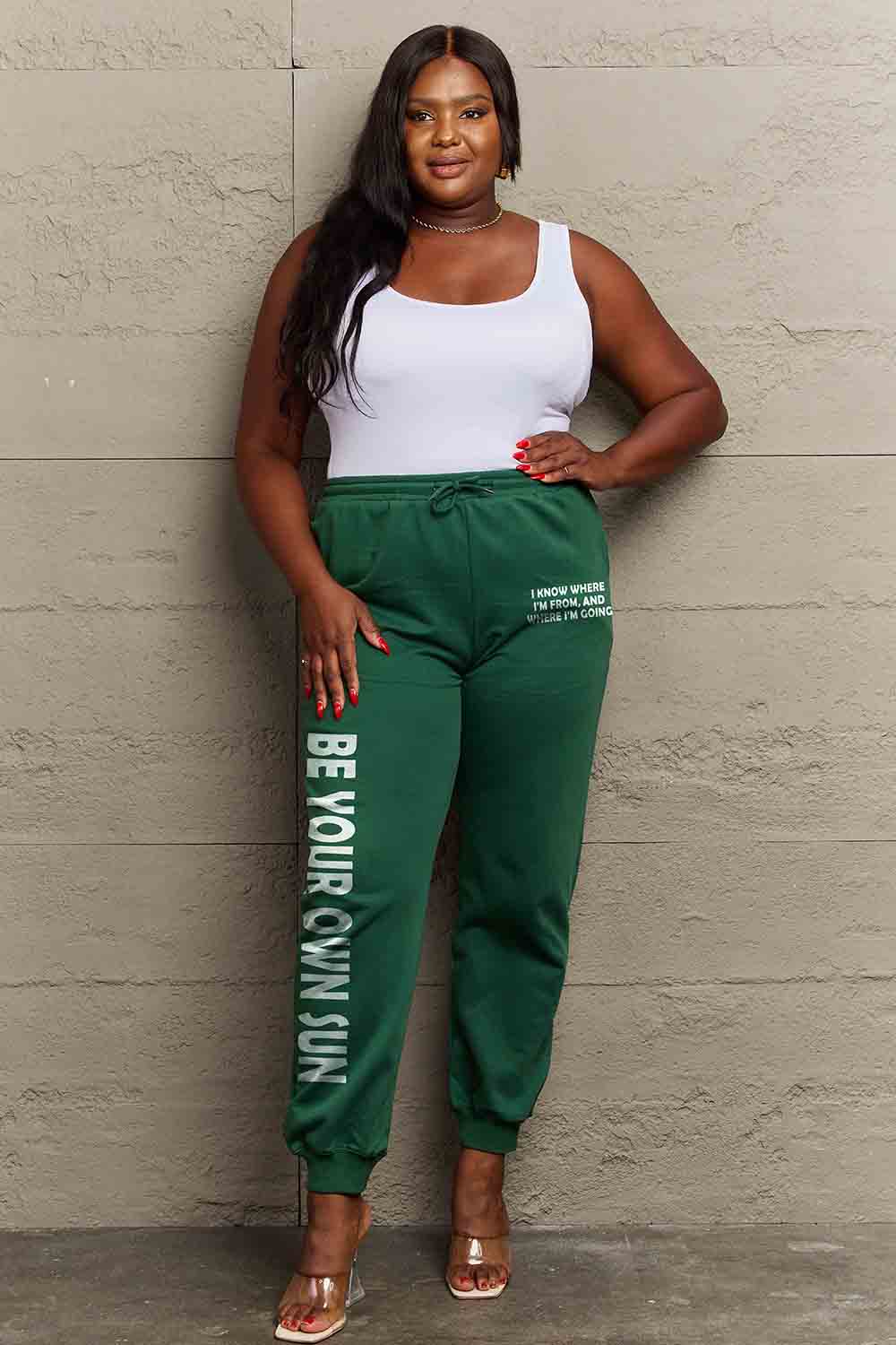 Simply Love Full Size BE YOUR OWN SUN Graphic Sweatpants-Angel Casuals