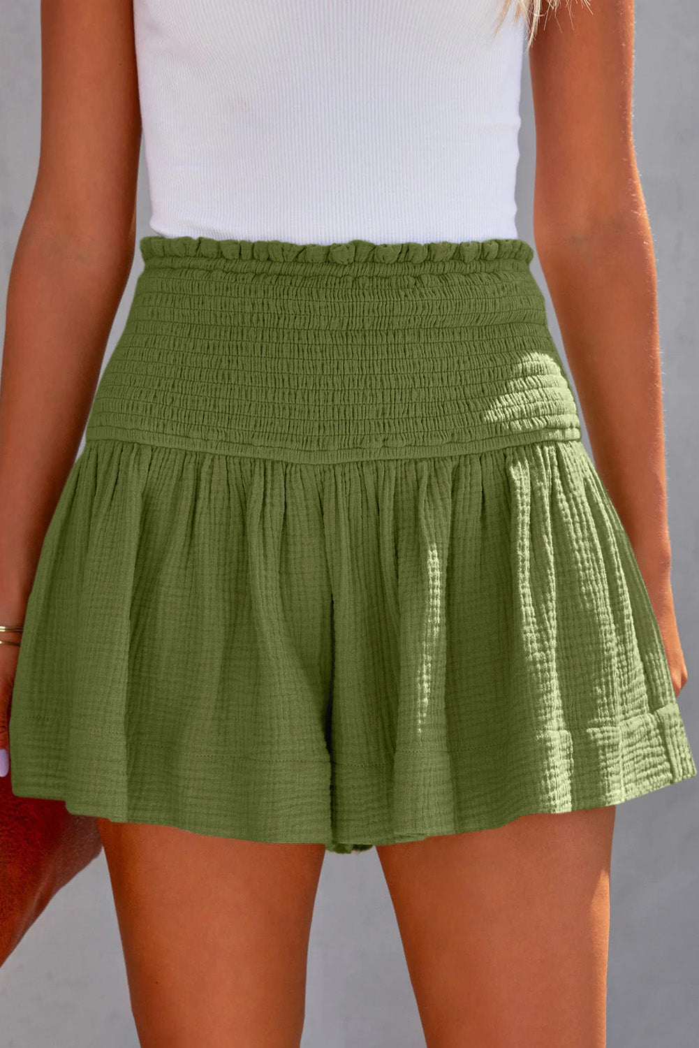 Smocked Waistband Shorts-Angel Casuals