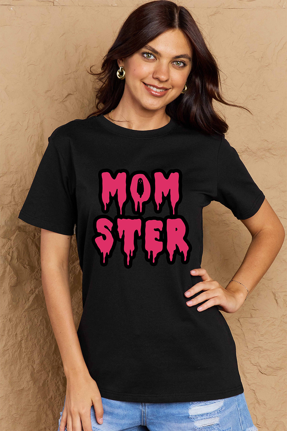 Simply Love Full Size MOM STER Graphic Cotton T-Shirt-Angel Casuals