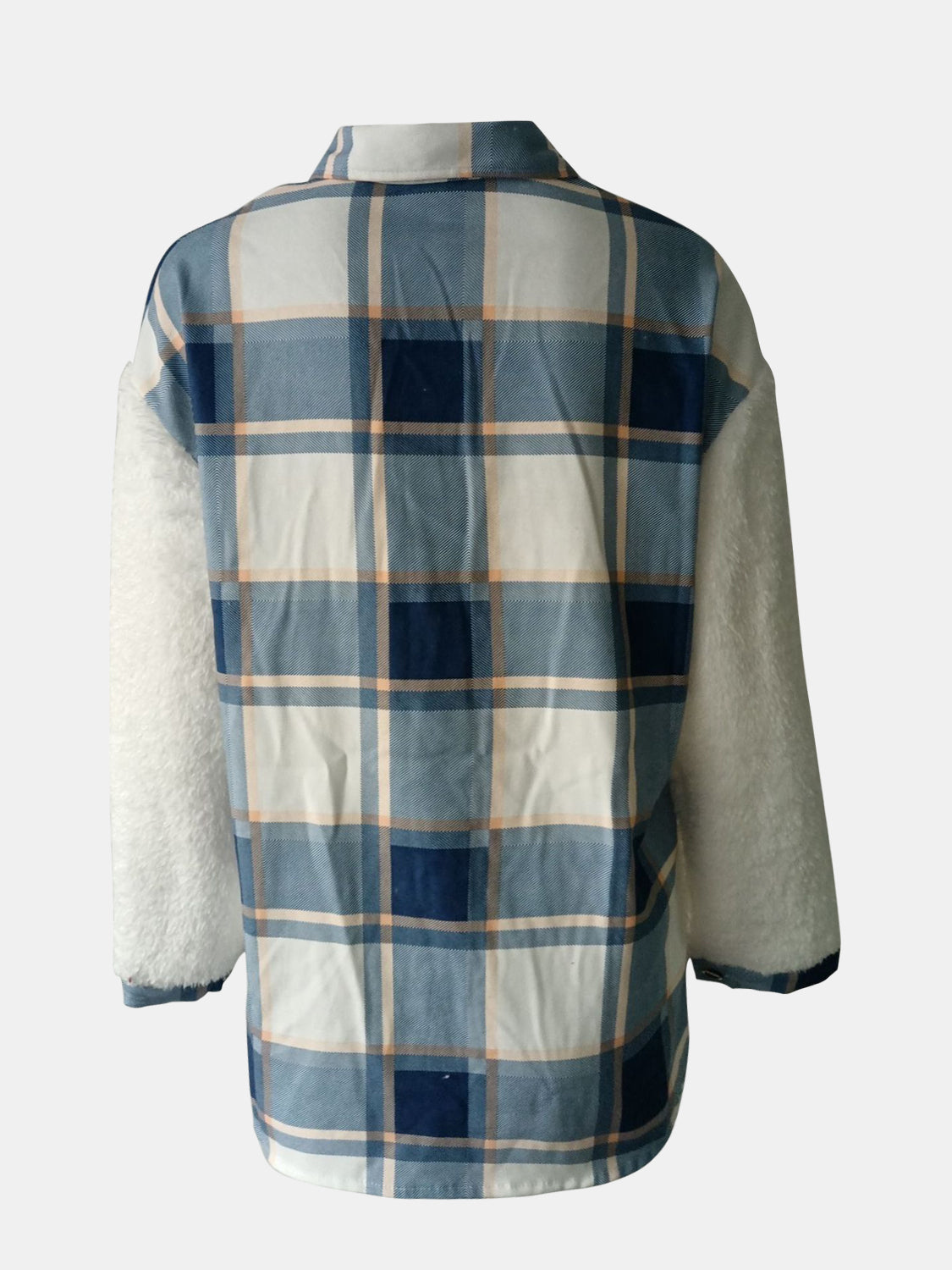 Fuzzy Button Up Long Sleeve Jacket-Angel Casuals