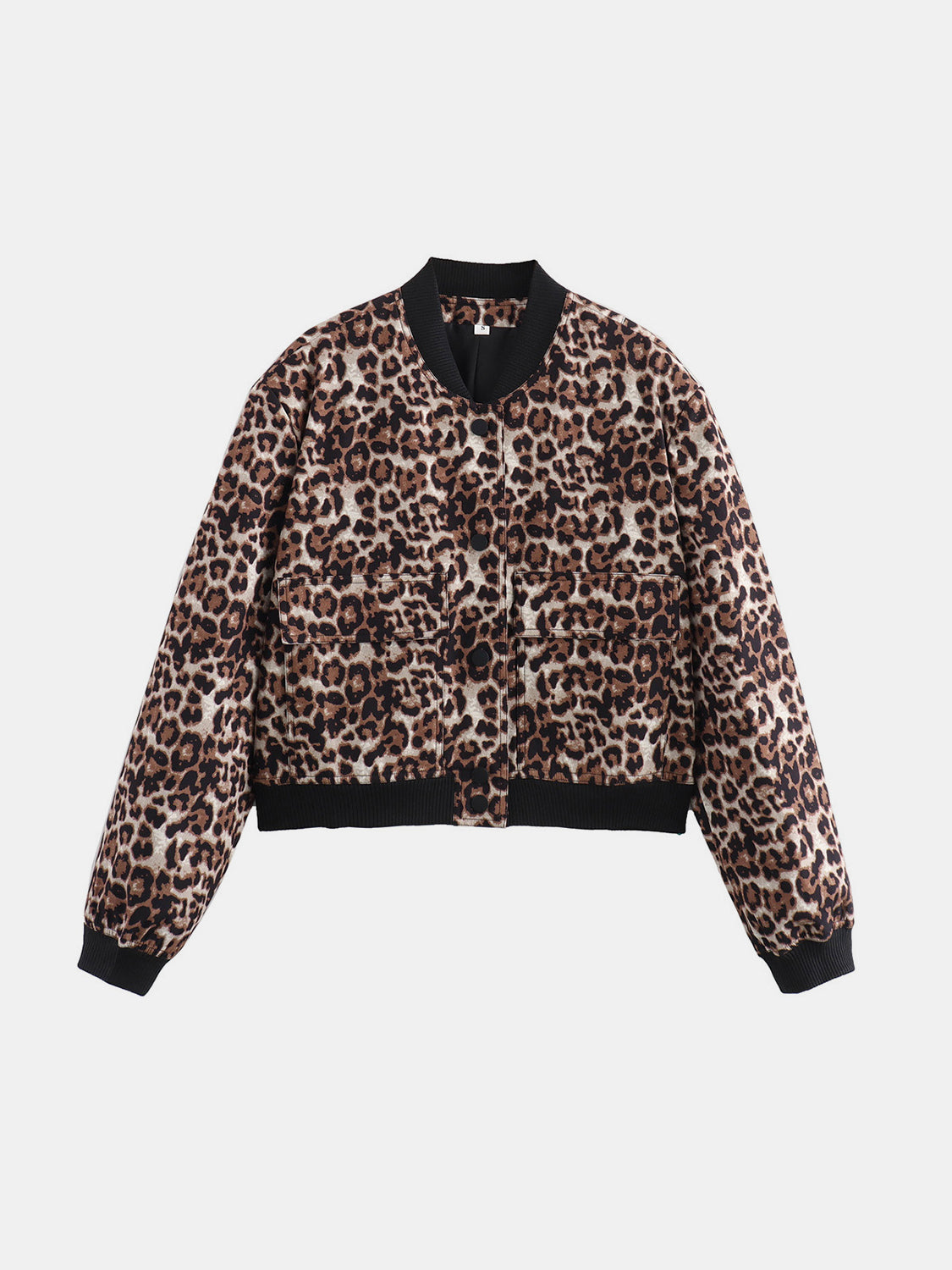Pocketed Snap Down Baseball Collar Jacket-Angel Casuals