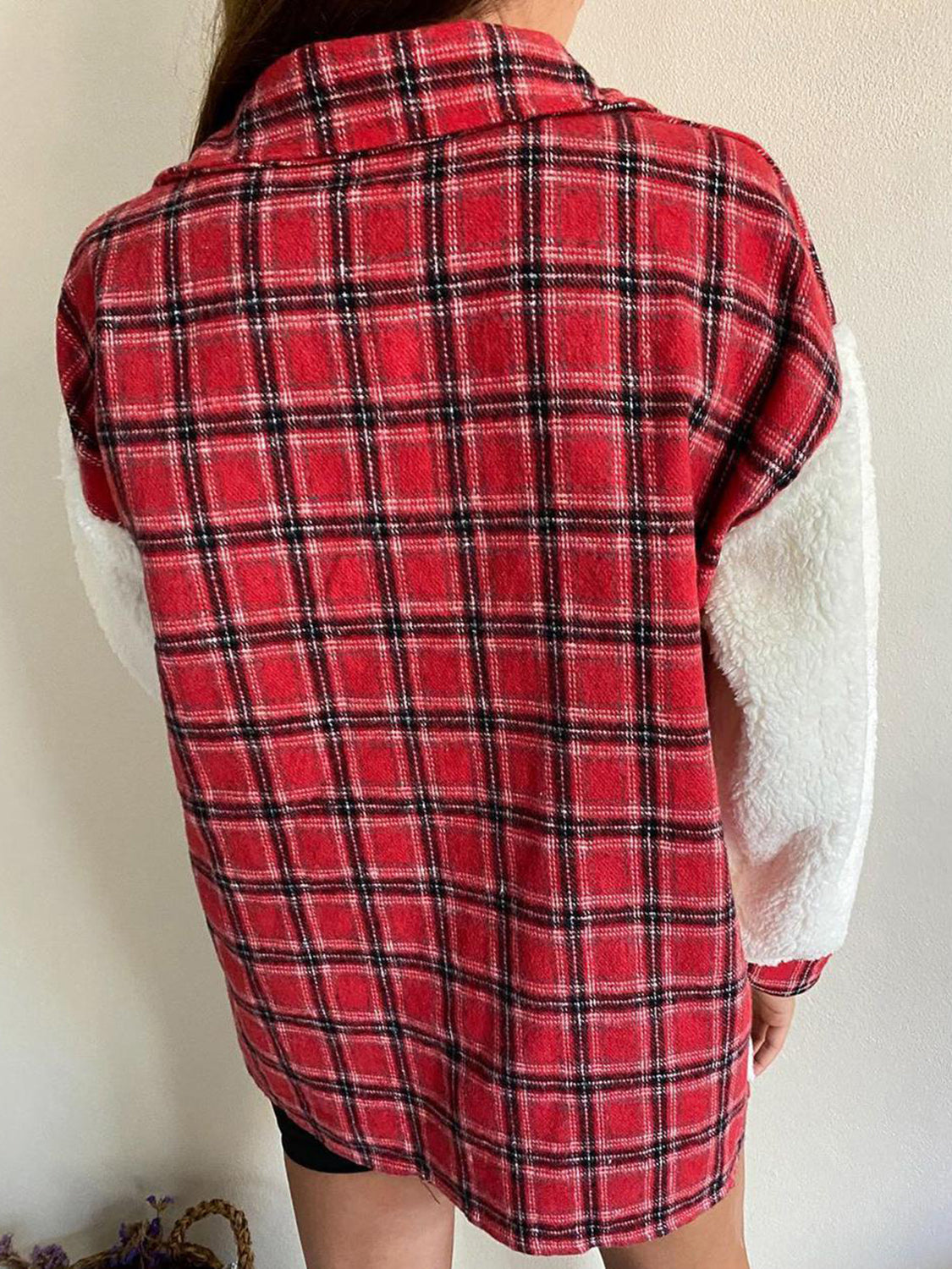 Fuzzy Button Up Long Sleeve Jacket-Angel Casuals
