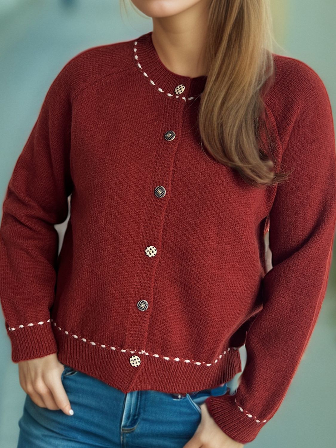 Button Down Long Sleeve Cardigan-Angel Casuals