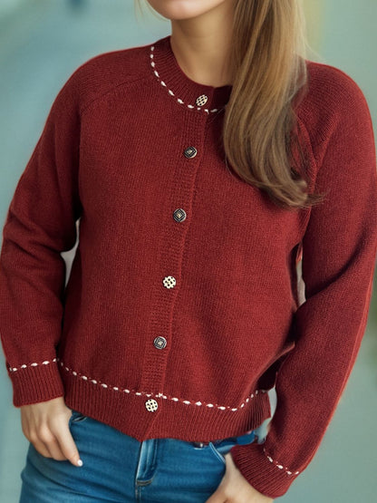 Button Down Long Sleeve Cardigan-Angel Casuals