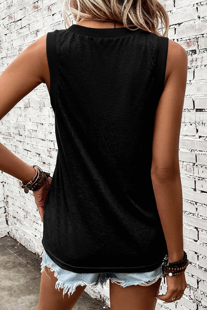 V-Neck Wide Strap Tank-Angel Casuals