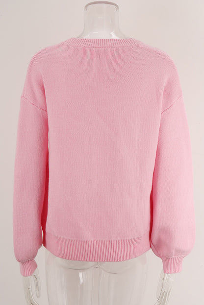 Bow Round Neck Long Sleeve Sweater-Angel Casuals