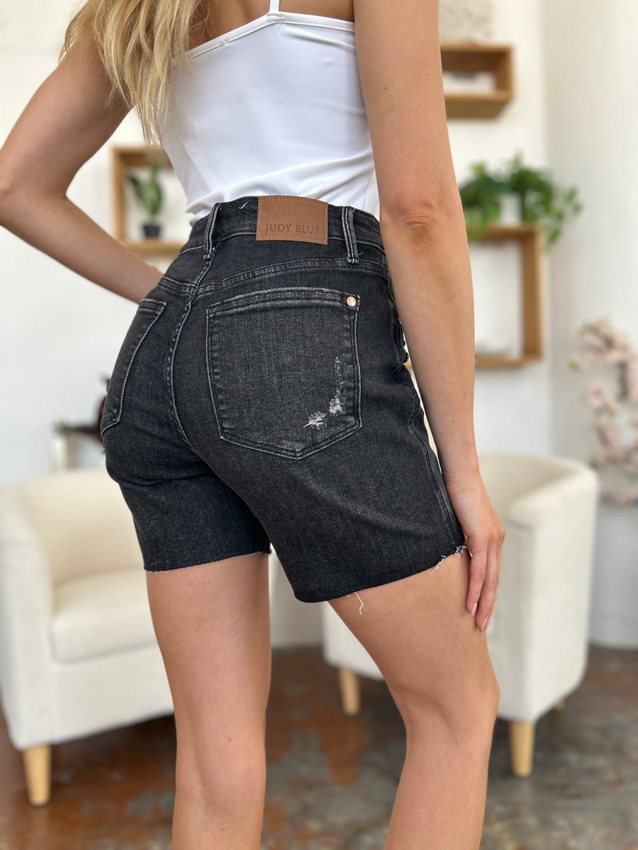 Judy Blue Full Size High Waist Rigid Magic Denim Shorts-Angel Casuals