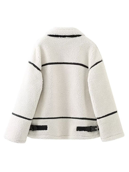 Zip Up Long Sleeve Sherpa Jacket-Angel Casuals