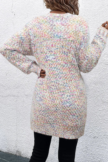 Pocketed Open Front Long Sleeve Cardigan-Angel Casuals