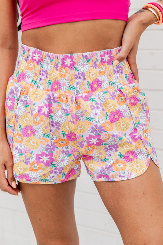 Printed High Waist Shorts-Angel Casuals