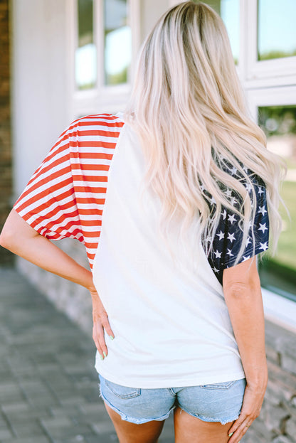 USA V-Neck Short Sleeve T-Shirt-Angel Casuals