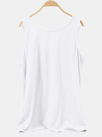 Scoop Neck Wide Strap Tank-Angel Casuals