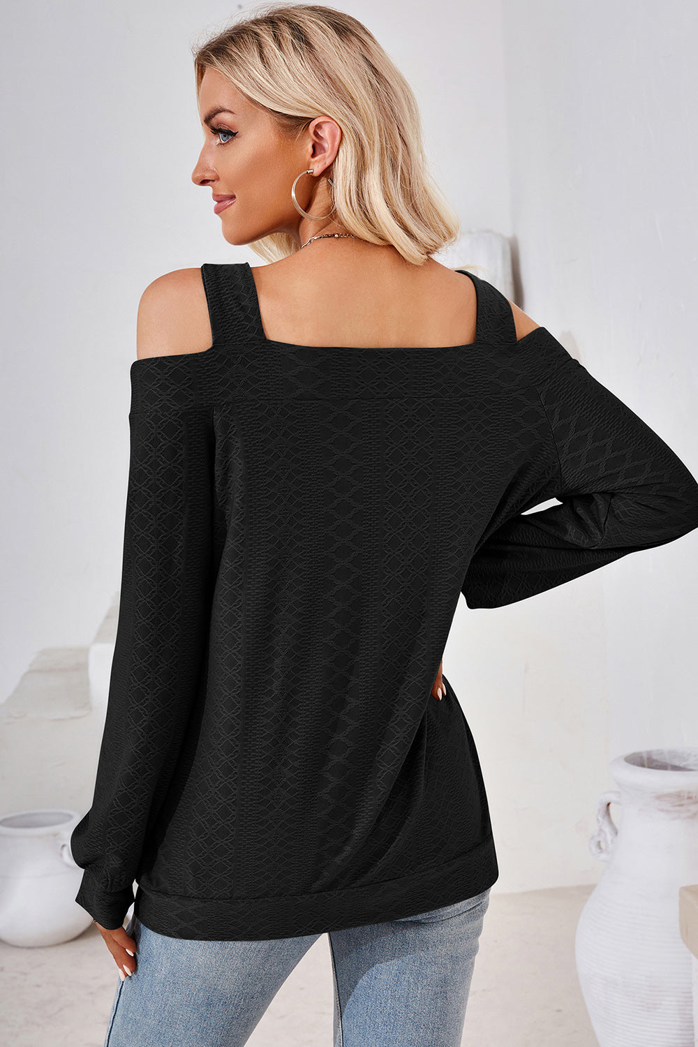Cutout Square Neck Cold Shoulder T-Shirt-Angel Casuals