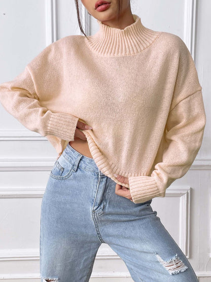 Turtleneck Long Sleeve Sweater-Angel Casuals