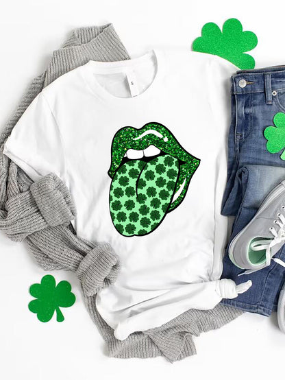Saint Patrick's Day Round Neck T-Shirt-Angel Casuals