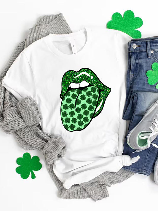 Saint Patrick's Day Round Neck T-Shirt-Angel Casuals