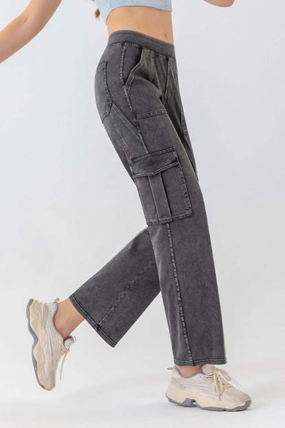 Buttoned Pocketed Long Jeans-Angel Casuals