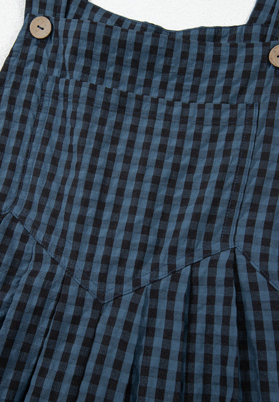 Plaid Wide Strap Wide Leg Overalls-Angel Casuals