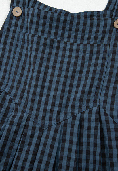 Plaid Wide Strap Wide Leg Overalls-Angel Casuals