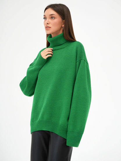 Turtleneck Long Sleeve Sweater-Angel Casuals