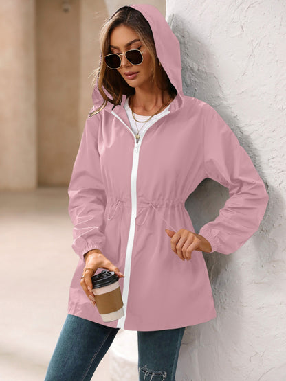 Ivy Lane Outdoor Waterproof Long Sleeve Hooded Windbreaker-Angel Casuals