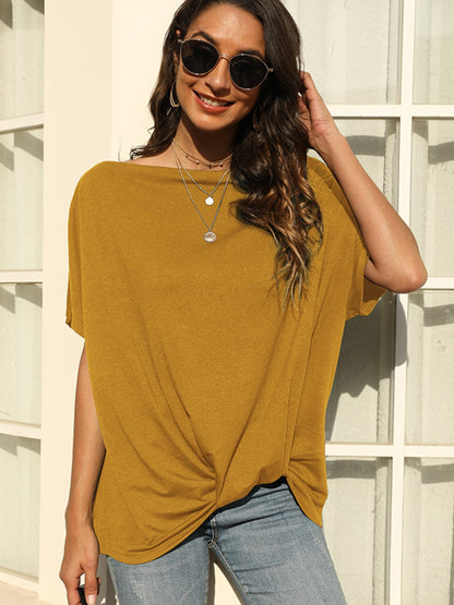 One Shoulder Short Sleeve T-Shirt-Angel Casuals