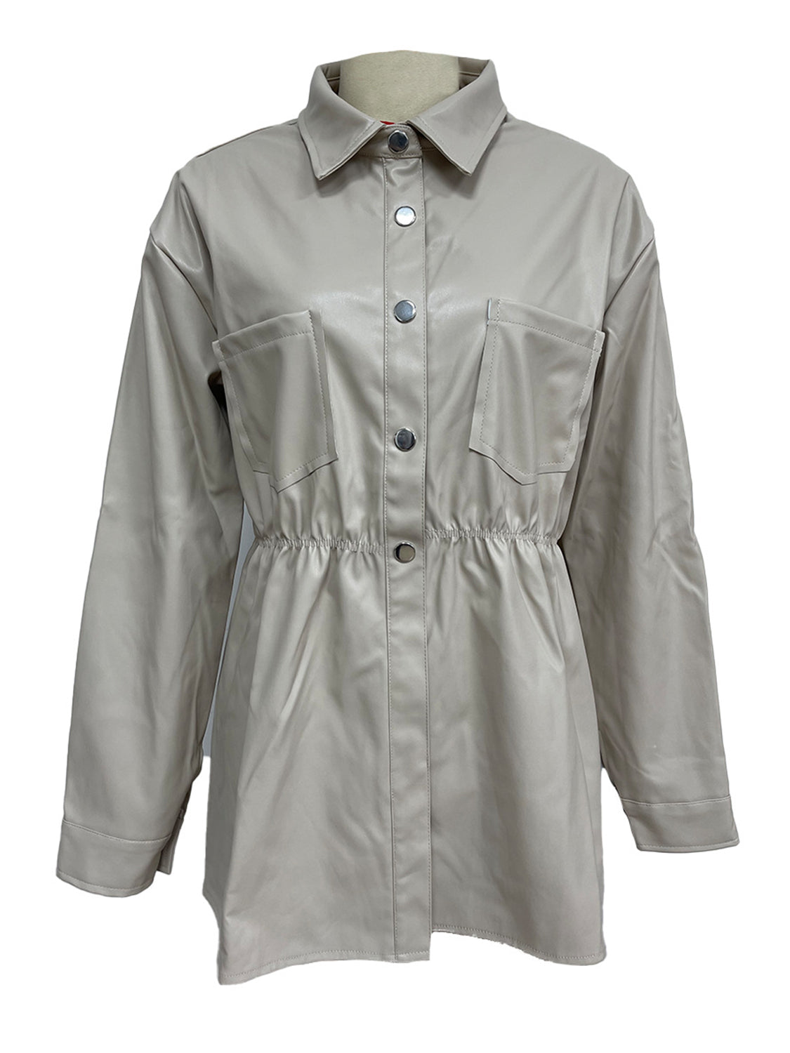 Snap Down Collared Jacket-Angel Casuals