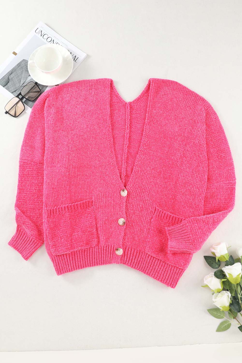 Button Down Cardigan with Pockets-Angel Casuals