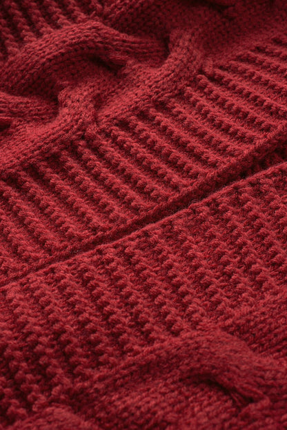 Cable-Knit Open Front Cardigan-Angel Casuals