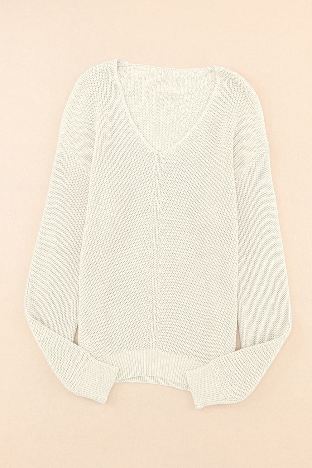 V-Neck Drop Shoulder Sweater-Angel Casuals