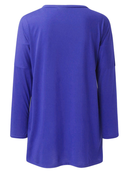 Full Size Round Neck Long Sleeve T-Shirt-Angel Casuals