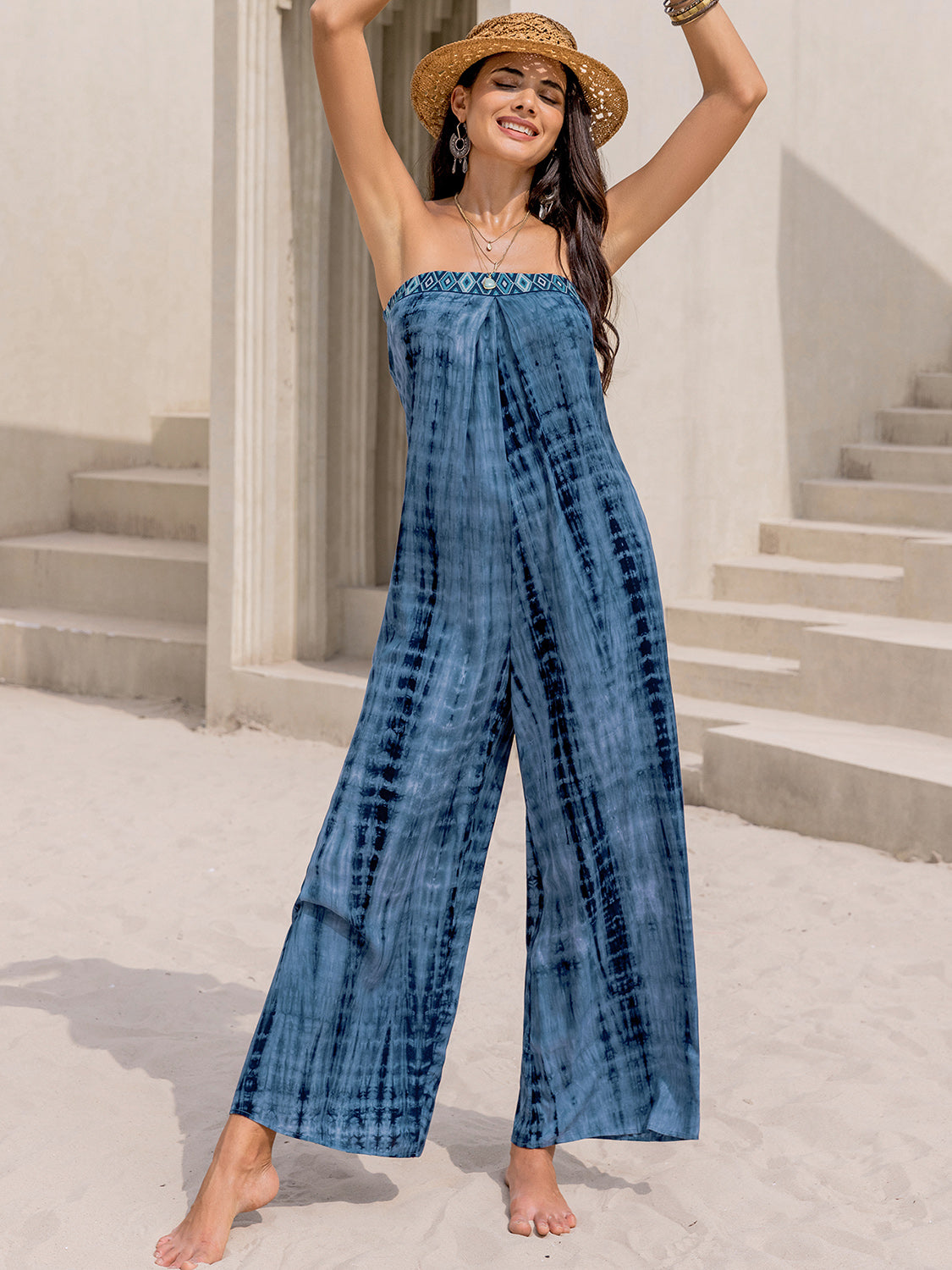 Tied Tube Wide Leg Jumpsuit-Angel Casuals